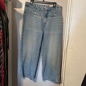 Michael Kors  Wash Denim Selma Crop wide legJeans